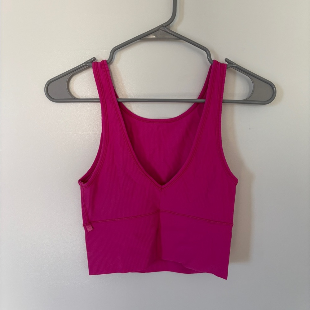 Lululemon Reversible Ribbed Hot Pink Crop Top